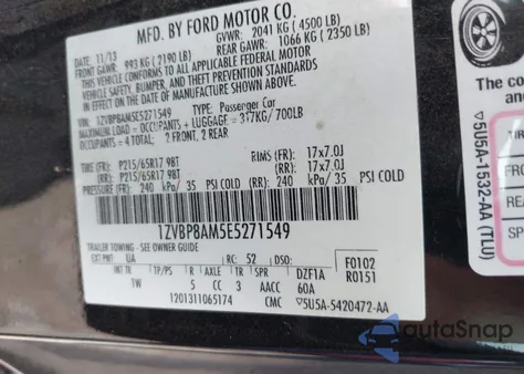 2014 Ford Mustang V6 z USA, uszkodzony, nr VIN 1ZVBP8AM5E5271549